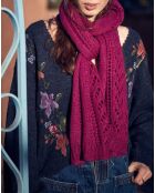 Echarpe en Laine Mérinos mélangée et Mohair Giulia rose fuschia