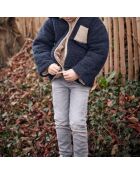 Manteau Façon Fourrure Babou bleu marine