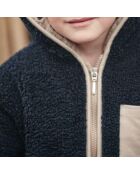 Manteau Façon Fourrure Babou bleu marine