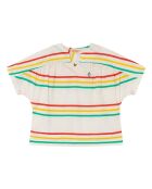 Blouse 100% Laine Mérinos Lamb écru/multicolore