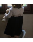 Robe Maille Bicolore beige/noir