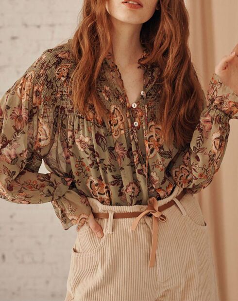 Blouse 100% Soie Naomie sauge