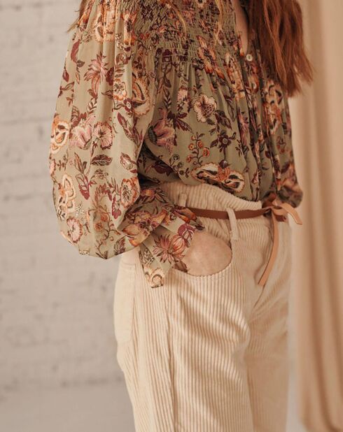 Blouse 100% Soie Naomie sauge