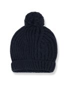 Bonnet à Pompon en Laine mélangée Kai bleu marine