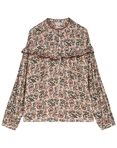 Blusa Camiliana ecru/multicolor