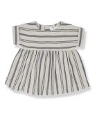 Robe manches courtes Josephine bleu/écru