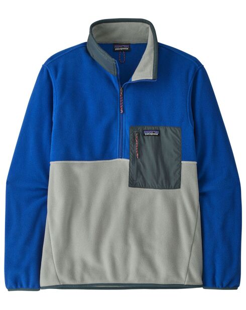 Felpa con zip blu riciclata Microdini