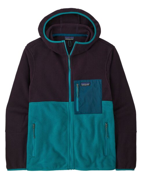 Polaire à Capuche Zippée Microdini bleu canard
