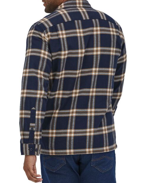 Chemise Carreaux MW Fjord Flannel en Coton Bio bleu marine