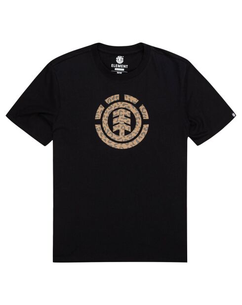 Schwarzes T-Shirt mit Leopardenlogo