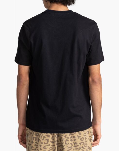 T-shirt nera con logo leopardato