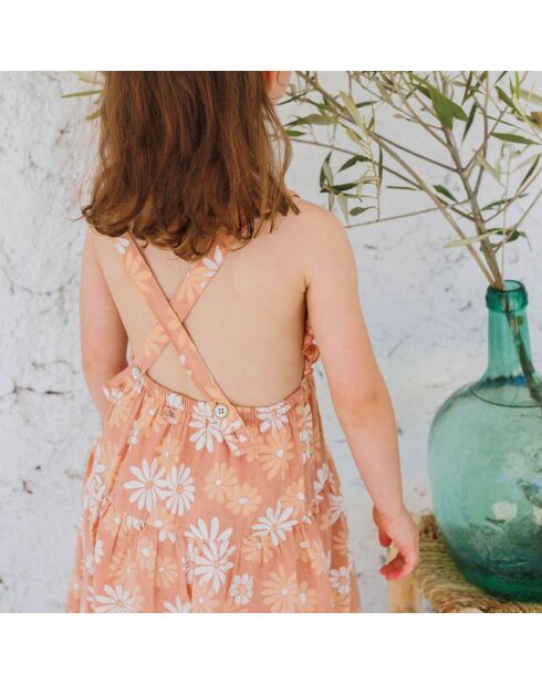 Robe Daisy Gaze de Coton vieux rose