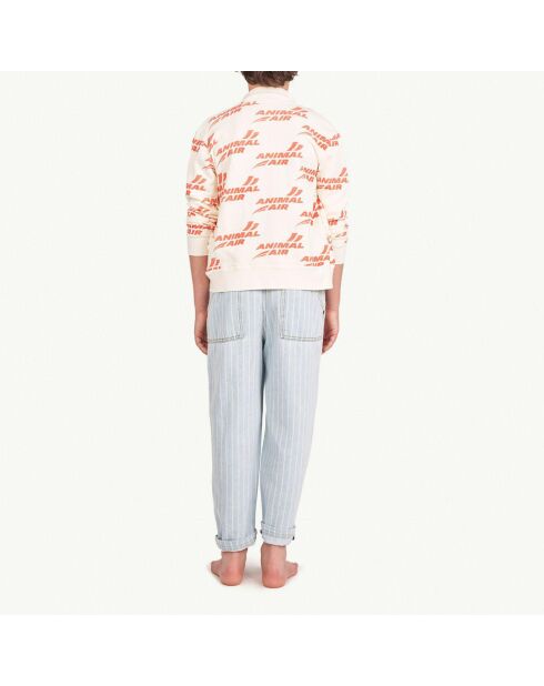 Sweat Zippé Animal Air Zebra écru/orange