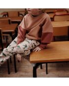 Sweat en Coton Bio Bicolore camel