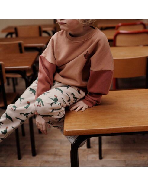 Sweat en Coton Bio Bicolore camel