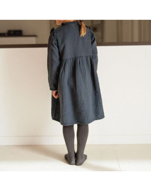 Robe en Gaze de Coton Suzon bleu marine