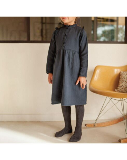 Robe en Gaze de Coton Suzon bleu marine