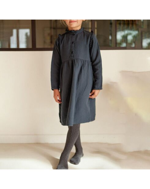 Robe en Gaze de Coton Suzon bleu marine