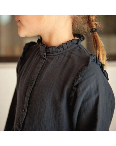 Robe en Gaze de Coton Suzon bleu marine