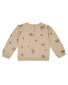 Sweat en  Coton Bio Fleuri beige