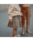 Sweat en  Coton Bio Fleuri beige