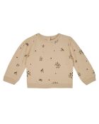 Sweat en  Coton Bio Fleuri beige