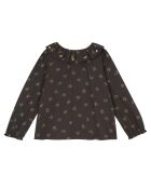 Blouse Fleurs gris anthracite