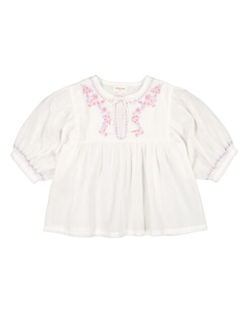 Blouse brodée Poonam blanche