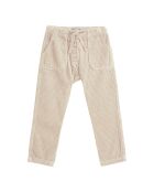 Pantalon en Velours Côtelé Boutonné écru