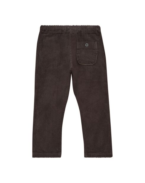 Pantalon en Velours Côtelé Boutonné gris anthracite
