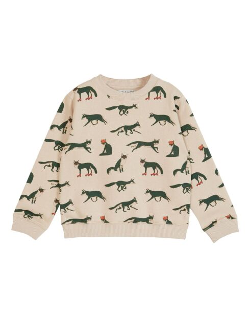 Sweat en Coton Bio Renards écru