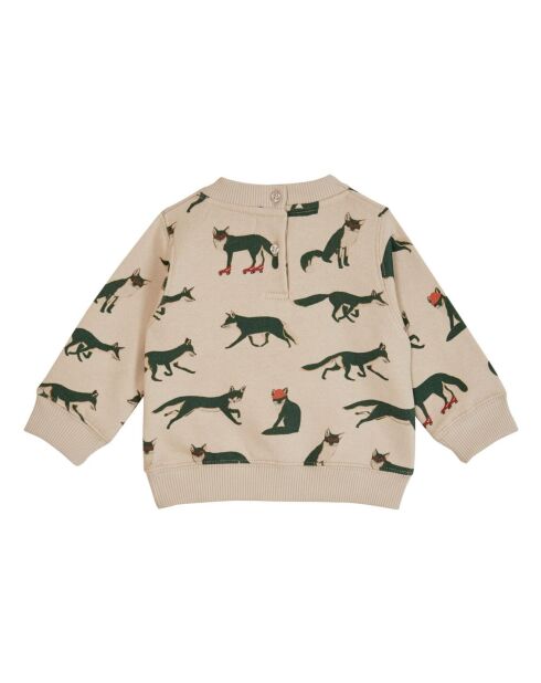 Sweat en Coton Bio Renards écru
