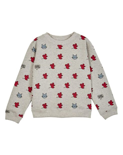 Sweat Velours en Coton Bio Souris gris