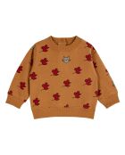Sweat Velours en Coton Bio Souris camel