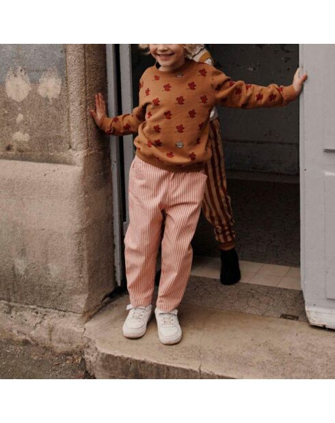 Sweat Velours en Coton Bio Souris camel