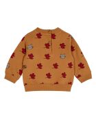 Sweat Velours en Coton Bio Souris camel