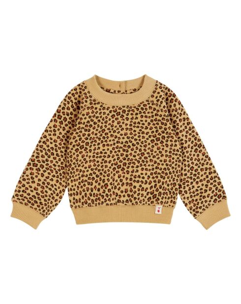 Sweat Coton Bio Léopard camel