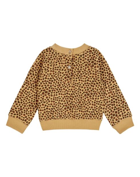 Felpa in cotone biologico Camel Leopard