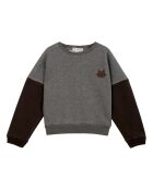 Sweat en Coton Bio Bicolore gris anthracite