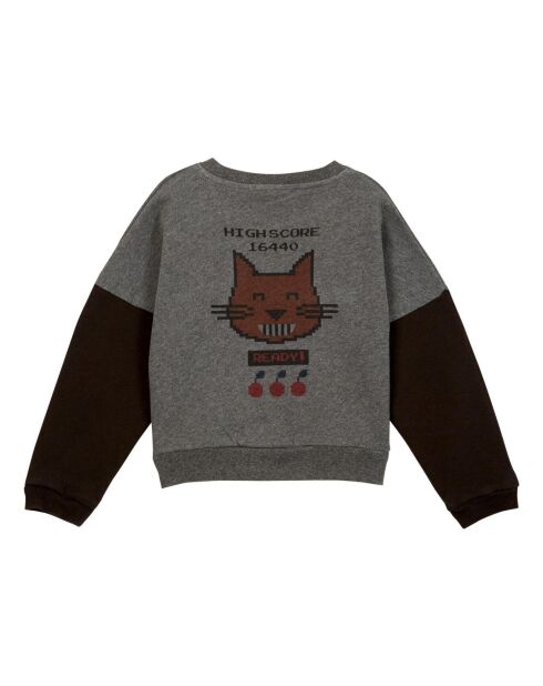 Sweat en Coton Bio Bicolore gris anthracite