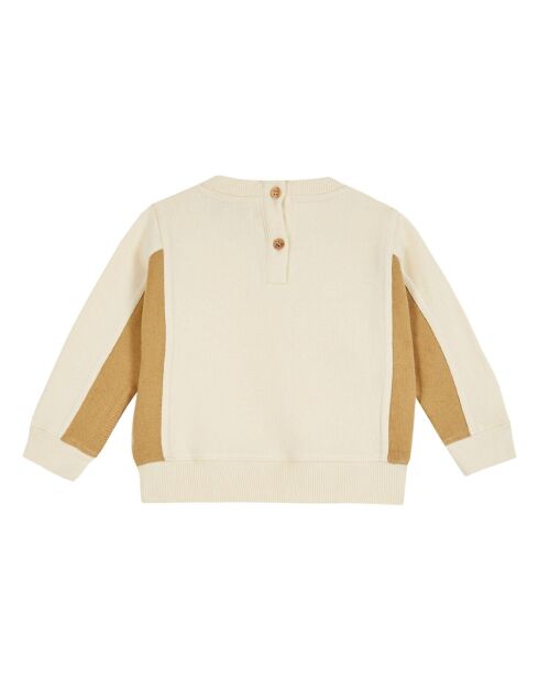 Sweat en Coton Bio Bi-color écru