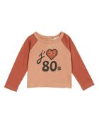 T-Shirt en Coton Bio Bicolore 80s rouille