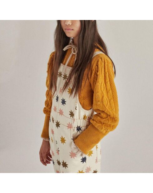 Senfgelber Lourdes-Pullover aus Wollmischung