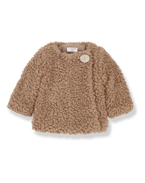 Manteau en Laine mélangée Façon Fourrure Uxue camel