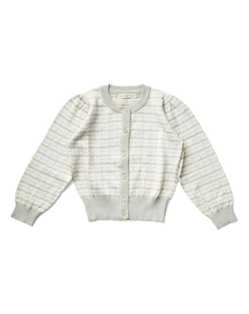 Cardigan Coton Pima Bio Rose bleu gris