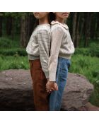 Cardigan Coton Pima Bio Rose bleu gris