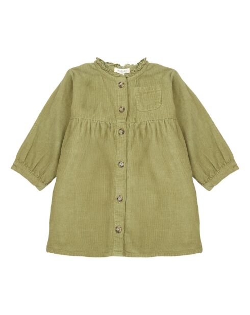 Robe velours côtelé Romane vert kaki