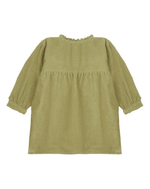 Robe velours côtelé Romane vert kaki