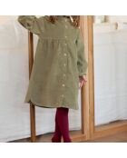 Robe velours côtelé Romane vert kaki