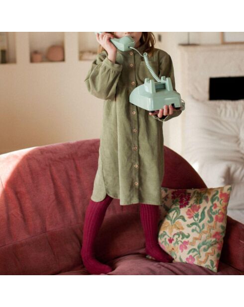 Robe velours côtelé Romane vert kaki